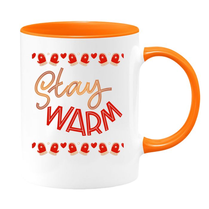 Stay Warm White Coffee Mug With Colored Inside & Handle - Mug Project