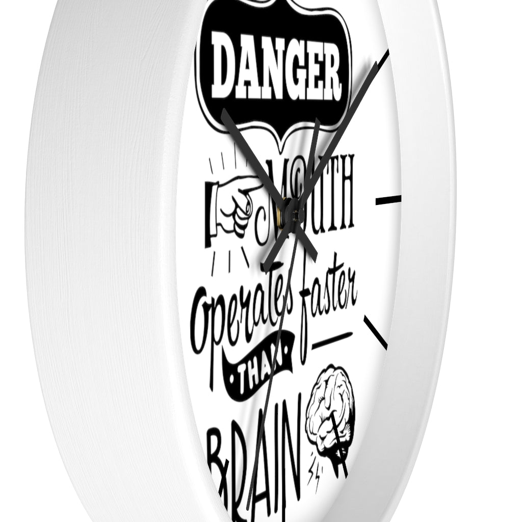 Wall clock, Silent Clock, Home Decor Clock, Danger Mouth operates faster than brain - Mug Project