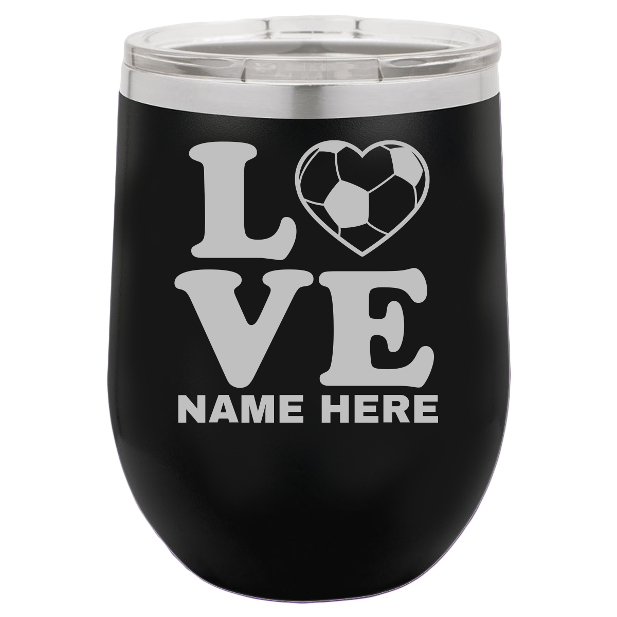 Love Soccer Football - Wine Laser Etched Tumbler - Mug Project