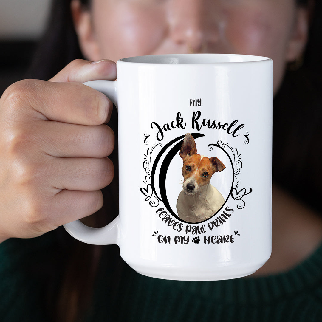 My Jack Russell Leaves Paw Prints On My Heart White Coffee Mug - Mug Project | Funny Coffee Mugs, Unique Wine Tumblers & Gifts