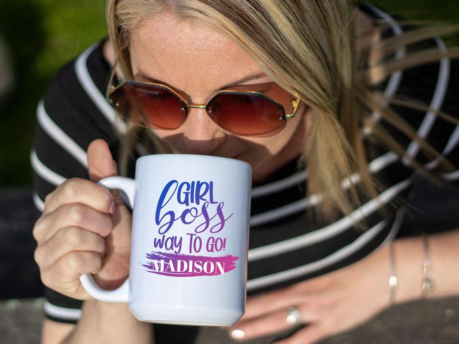 Personalized Girl Boss Coffee Cup As A Gift, Custom Girl Boss Mug For Women In Power As A Souvenir - Mug Project
