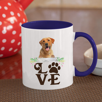 LOVE Yellow Labrador Coffee Mug Colored Inside and Handle - Mug Project | Funny Coffee Mugs, Unique Wine Tumblers & Gifts