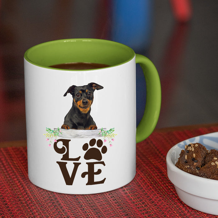 LOVE Miniature Pinscher  Coffee Mug Colored Inside and Handle - Mug Project | Funny Coffee Mugs, Unique Wine Tumblers & Gifts