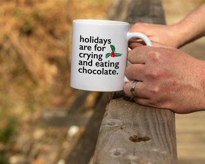 Ceramic White Coffee Mug Crying and Chocolate Mug Best Christmas Mug - Mug Project