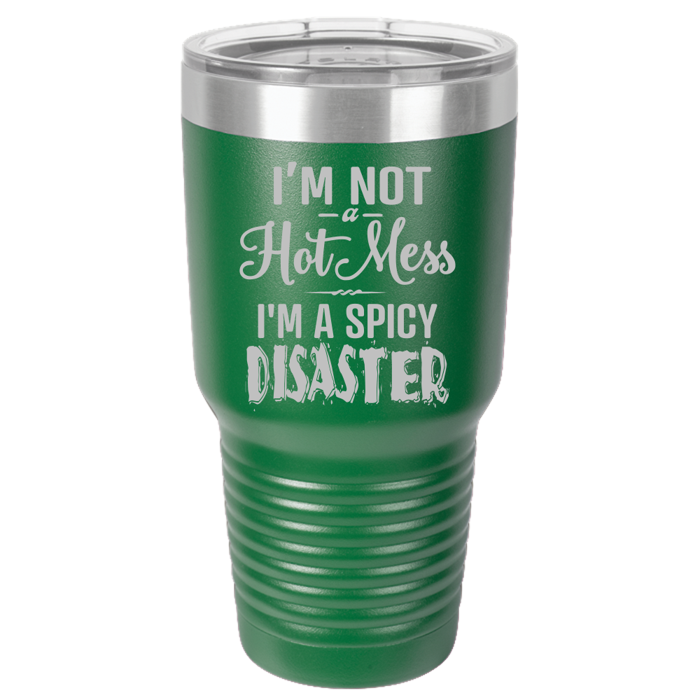 Tumbler with Lid, Stainless Steel Tumbler, Thermal Tumbler, Stainless Steel Cups, Insulated Tumbler, Spicy Disaster- 30oz Laser Etched Tumbler - Mug Project