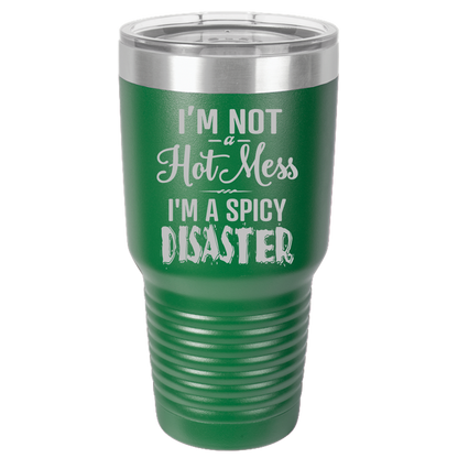 Tumbler with Lid, Stainless Steel Tumbler, Thermal Tumbler, Stainless Steel Cups, Insulated Tumbler, Spicy Disaster- 30oz Laser Etched Tumbler - Mug Project