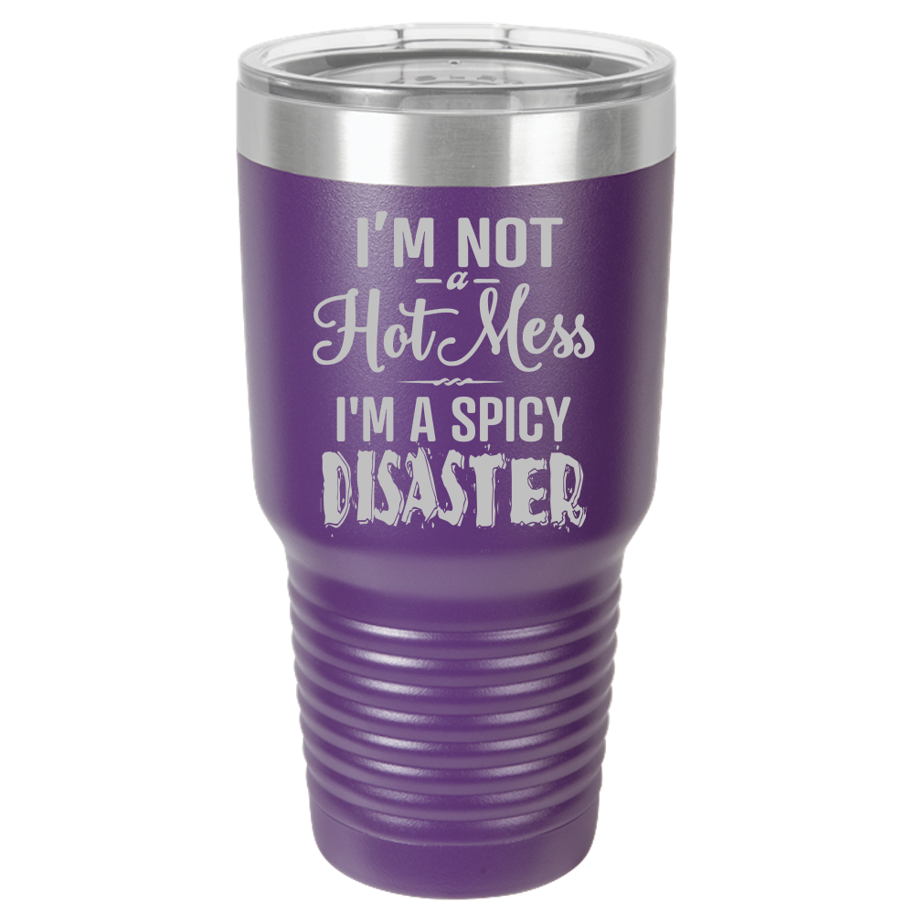 Tumbler with Lid, Stainless Steel Tumbler, Thermal Tumbler, Stainless Steel Cups, Insulated Tumbler, Spicy Disaster- 30oz Laser Etched Tumbler - Mug Project