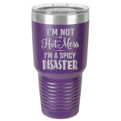 Tumbler with Lid, Stainless Steel Tumbler, Thermal Tumbler, Stainless Steel Cups, Insulated Tumbler, Spicy Disaster- 30oz Laser Etched Tumbler - Mug Project