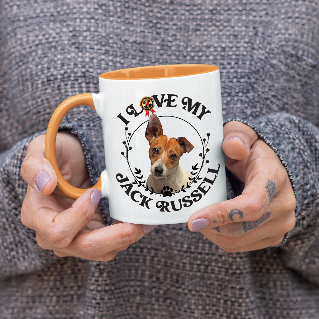 I Love My Jack Russell  Coffee Mug Colored Inside and Handle - Mug Project | Funny Coffee Mugs, Unique Wine Tumblers & Gifts