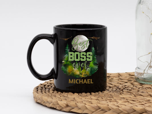 Best Boss Ever Black Coffee Mug, Boss Mug, Personalized Mug, Work Gift - Mug Project